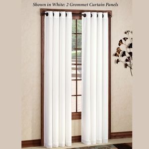 TWO Curtains ☀️🌙 Touch of Class Rhapsody Panel Wide - White w/ Bronze Gommet 🐻